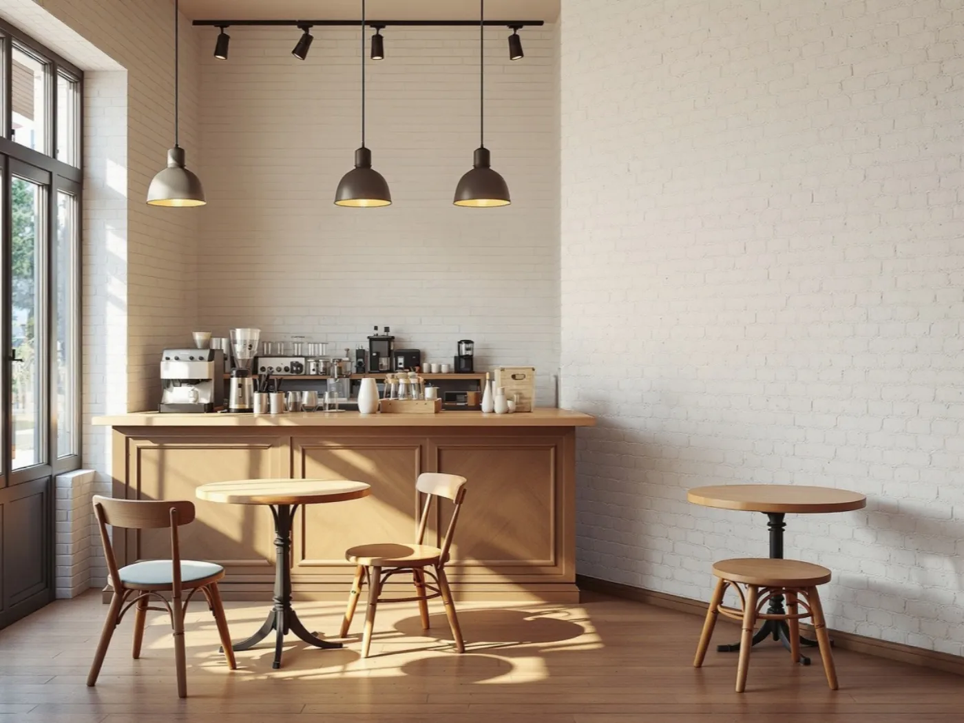 La misma cafetería sin muro verde