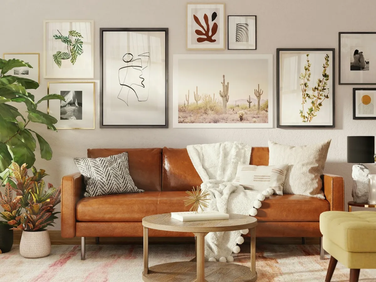 Sala de casa con plantas de interior